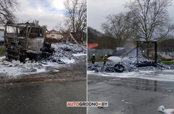 В Германии загорелся и взорвался грузовик с водителем из Беларуси. Его экстренно увезли на вертолете