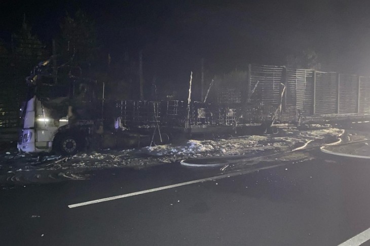 В Баварии сгорел грузовик под управлением белоруса